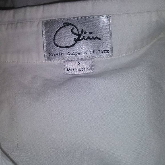 Olivia Culpo White Ruffle Button Down Shirt - Picture 8 of 8